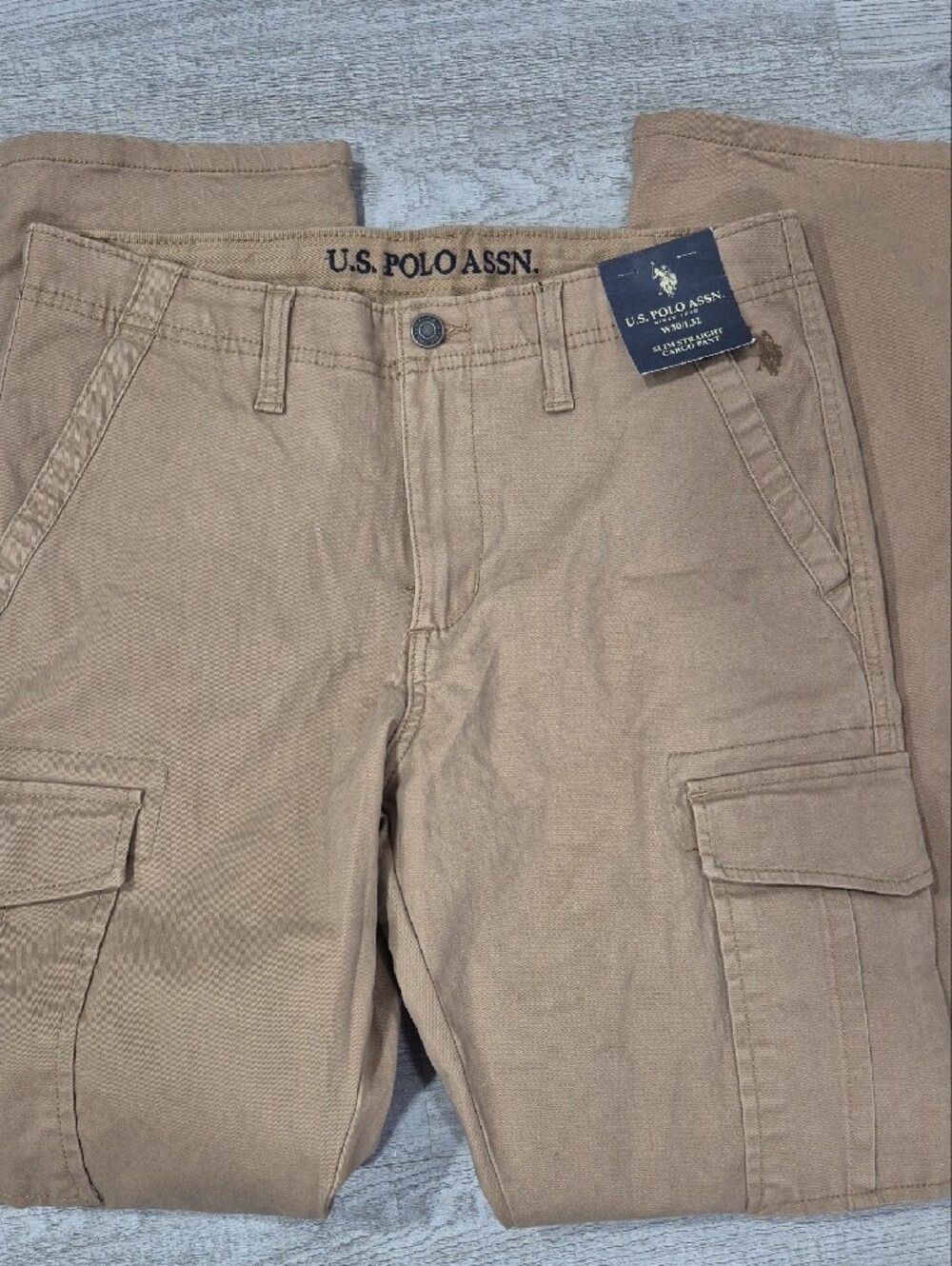 U.S. Polo Assn. Tan Cargo Pants with Flap Pockets 30X32 - Picture 5 of 7